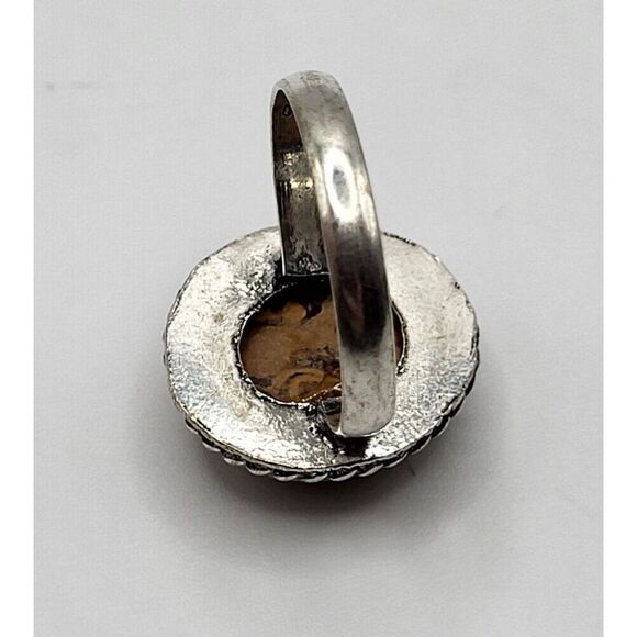 Bohemian Miriam Stone Round Cabochon Ring sz 9.5 - Picture 3 of 4